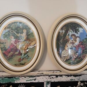 Pair Of Victorian Cross Stitch